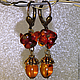 Amber earrings, Earrings, Moscow,  Фото №1