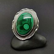Украшения handmade. Livemaster - original item Ring with malachite 