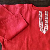 Рубаха голошейка, натуральный лен, традиционного кроя