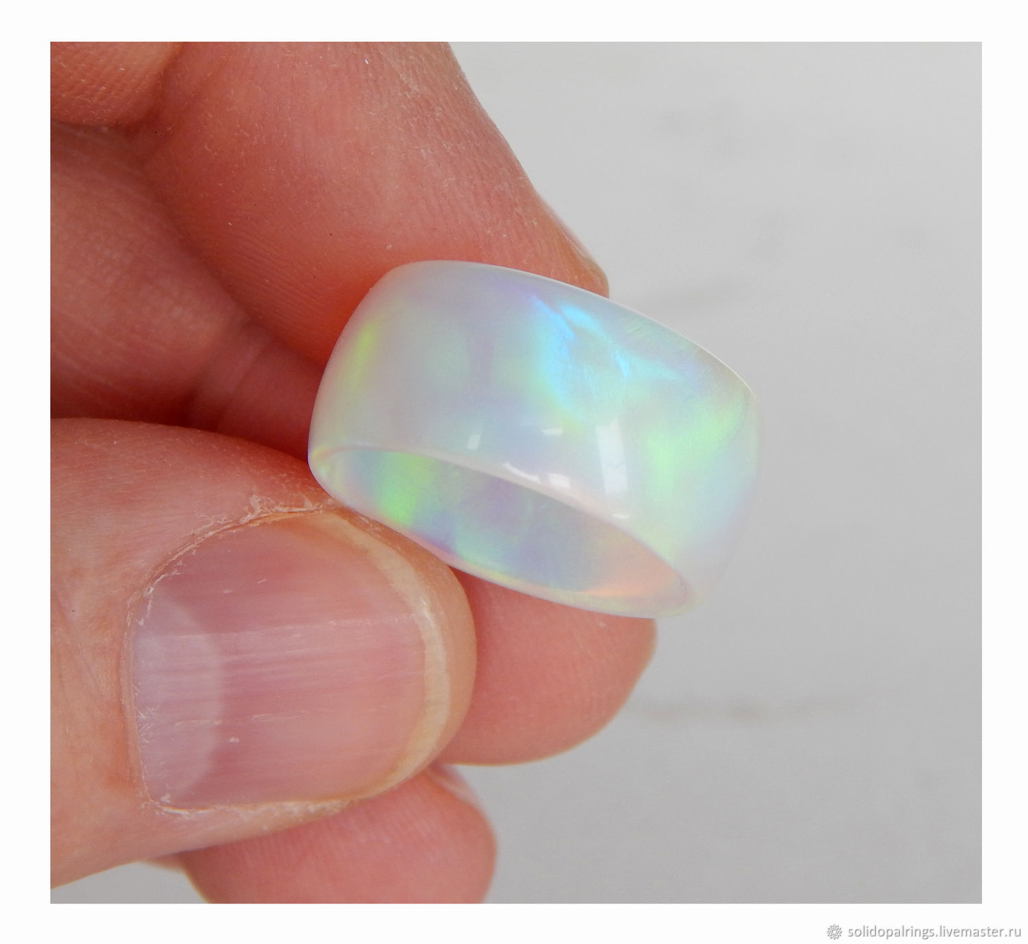 Широкое кольцо из опала в интернет-магазине Ярмарка Мастеров по цене ...