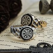 Украшения handmade. Livemaster - original item Viking Compass Ring. Runic compass Vegvisir. bronze silver.. Handmade.