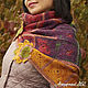 Crochet wool shawl with leaves in green yellow orange color. Wraps. Azhurles. My Livemaster. Фото №4