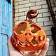 Pumpkin JACK handmade ceramic Halloween candle holder, Candlesticks, Saratov,  Фото №1