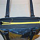 Кожаная сумка женская синяя желтая Ван Гог Терраса кафе ночью. Классическая сумка. Авторские кожаные сумки из Италии. Ярмарка Мастеров.  Фото №5