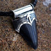 Фен-шуй и эзотерика handmade. Livemaster - original item Runic amulet of petrified shark tooth Carcharocles megalodon. Handmade.