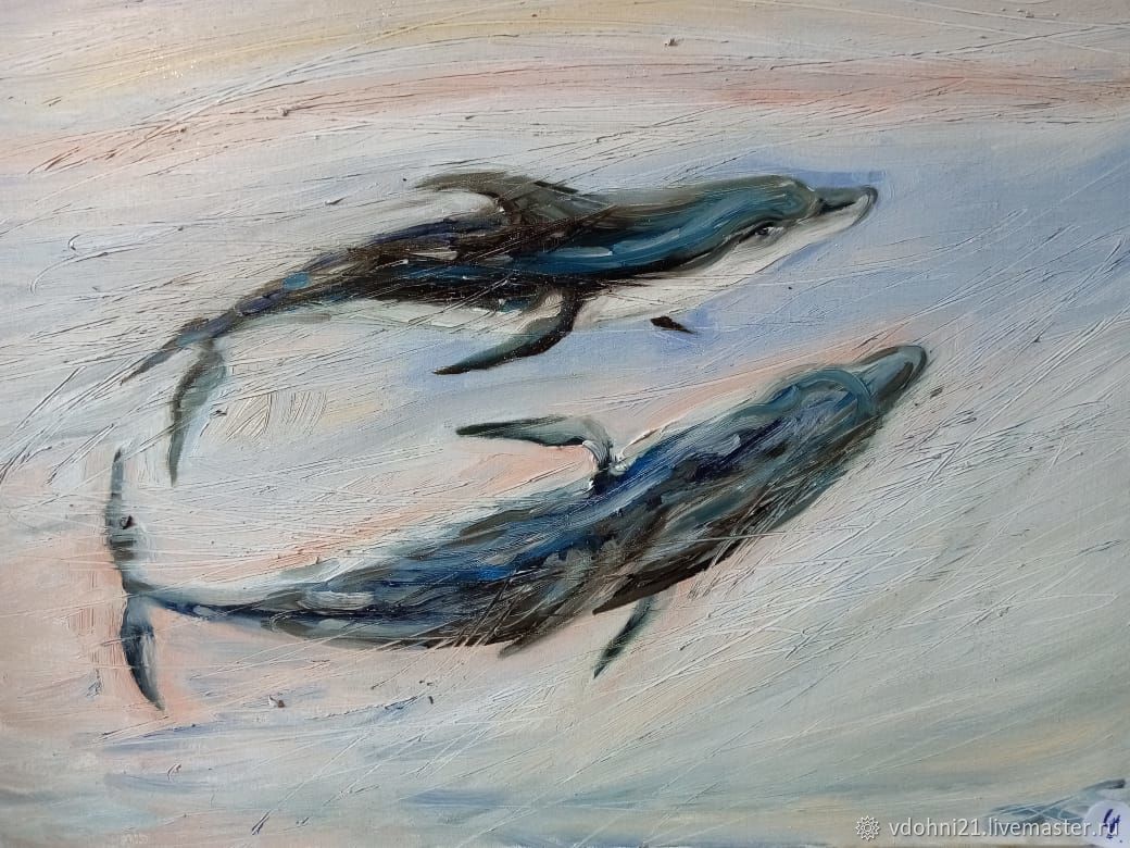  Дельфины, Картины, Санкт-Петербург,  Фото №1