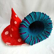 Аксессуары handmade. Livemaster - original item Wide-brimmed Mushroom felted hat. Handmade.