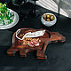 Wooden cedar menagerie for serving dishes and snacks. MG75, Scissors, Novokuznetsk,  Фото №1