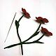 Mini flowers made of polymer clay Red. Miniature plants and flowers. magic stick. My Livemaster. Фото №5