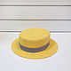 Order Straw boater hat. Color pale yellow. Exclusive HATS. LANA ANISIMOVA.. Livemaster. . Hats1 Фото №3