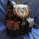 Leather backpack "PANTERA" with initials, Backpacks, Krivoy Rog,  Фото №1