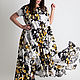Yellow long dress with floral print-DR0760CT. Dresses. EUG fashion. Online shopping on My Livemaster.  Фото №2