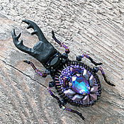 Украшения handmade. Livemaster - original item Brooch Pin Beetle Deer Stylish Gift Girl Brooch Hand Embroidery. Handmade.