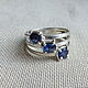 Silver ring with sapphires, size 18,3, Rings, Glazov,  Фото №1