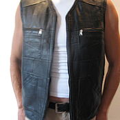 Мужская одежда handmade. Livemaster - original item Leather men`s sheepskin vest. Handmade.