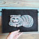 Bag clutch Cheshire cat. Clutches. handmade toys by Mari (handmademari). My Livemaster. Фото №4