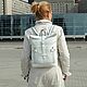 Order  Backpack Bag Leather Female White Selfie Mod.SR56-141. Natalia Kalinovskaya. Livemaster. . Backpacks Фото №3