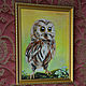 Painting Owl - 'little owl Kondrat', oil on canvas, 30 x 40. Pictures. Valeria. Online shopping on My Livemaster.  Фото №2