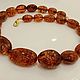Necklace made of super large solid amber 35 mm in gold, Beads2, Sergiev Posad,  Фото №1