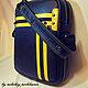 СУМКА МУЖСКАЯ  " FI RACE "  black / yellow (КОЖА). Мужская сумка. NIKOLAY PERKHUROV. Ярмарка Мастеров.  Фото №5