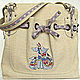 Сумка из льна женская "Собачки в бабочках" с вышивкой, Классическая сумка, Тольятти,  Фото №1