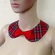 Removable collar with red ribbon / tartan, Collars, Rostov-on-Don,  Фото №1
