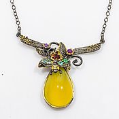 Украшения handmade. Livemaster - original item Necklace with Mexican opal, amethysts, rhodolites and onyx. Handmade.