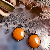 Украшения handmade. Livemaster - original item Drop Earrings Yellow-orange (e-007-06). Handmade.