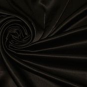 Органза шелковая чёрная плотная атласная
