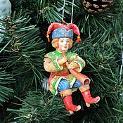 Сувениры и подарки handmade. Livemaster - original item Cotton Christmas tree toy buffoon. Handmade.