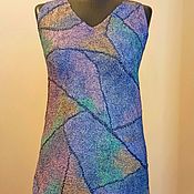 Валяное платье-сарафан без рукавов "Мечты о море", 46 размер