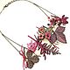 Herbarium, berry Burgundy, Necklace, leather, natural stones. Necklace. ms. Decorator. Online shopping on My Livemaster.  Фото №2