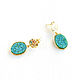 Turquoise earrings with druze agate 'Radiance'shiny earrings, Earrings, Moscow,  Фото №1