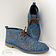 Painting on shoes. Boots ' Denim Paradise', Boots, Moscow,  Фото №1