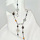 Jewelry set with tiger eye and pearls. Necklace and earrings, Jewelry Sets, St. Petersburg,  Фото №1