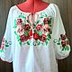 Women's embroidered blouse 'Pansies' ZHR2-213. Blouses. babushkin-komod. My Livemaster. Фото №6