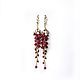 Earrings 'Passion' of pomegranate, pearl and agate, Earrings, Tolyatti,  Фото №1