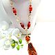 Necklace -sautoire made of carnelian and hessonite. Necklace. Magical Beauty Gems. Online shopping on My Livemaster.  Фото №2