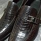 Monki men's crocodile leather, dark brown custom!. Loafers. SHOES&BAGS. My Livemaster. Фото №4