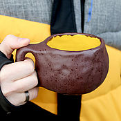 Посуда handmade. Livemaster - original item Yolk Coffee Mug Ceramic mug to order. Handmade.