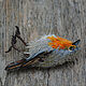 Order Textile brooch with embroidery Robin Bird. Heat hands (TeplOlino). Livemaster. . Brooches Фото №3