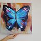 Oil painting on canvas 'Butterfly' 50/50 cm. Pictures. Painting World of Marina Lesina. Online shopping on My Livemaster.  Фото №2
