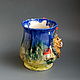 hedgehog and mushroom rain.A large mug. Mugs and cups. Mila. My Livemaster. Фото №7
