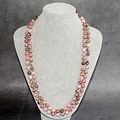 Работы для детей, handmade. Livemaster - original item Natural Rhodonite Long Beads. Handmade.