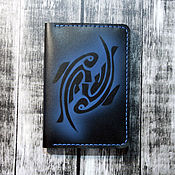 Сумки и аксессуары handmade. Livemaster - original item Passport cover with a leather zodiac Pisces pattern. Handmade.