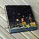 Sketchbook wood cover 16x16sm "The evening of August", Notebooks, Moscow,  Фото №1