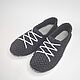 Order Knitted sneakers, p. 37- 37.5, gray cotton. florina34. Livemaster. . Training shoes Фото №3