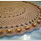 Handmade Knitted round Mat made of Cord Mesh. Carpets. knitted handmade rugs (kovrik-makrame). My Livemaster. Фото №4