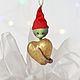 Заказать Елочная игрушка змейка с большим золотым сердцем. MK._.SHOP АВТОРСКИЕ ИГРУШКИ. Ярмарка Мастеров. . Елочные игрушки Фото №3