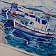 Watercolor sea landscape On Greek shores. Pictures. positive picture Helena Gold. Online shopping on My Livemaster.  Фото №2